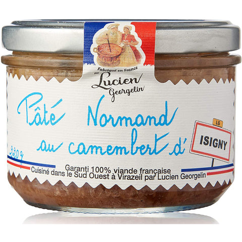 Paté Normand au Camembert d’Isigny bocal - Pork pate' with Camembert cheese glass jar - Lucien Georgelin, 220g