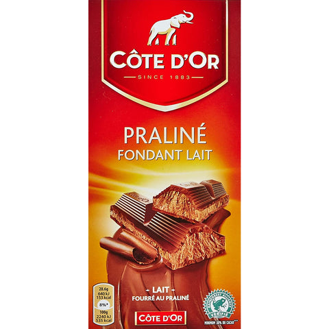 Praliné Fondant chocolat au lait - Milk chocolate stuffed with hazelnut paste - Côte d'Or, 200g