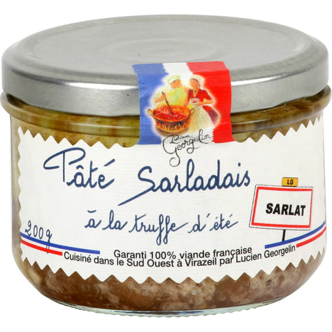 Pâté Sarladais à la truffe d'été bocal - Pork pate' with truffle glass jar - Lucien Georgelin, 220g